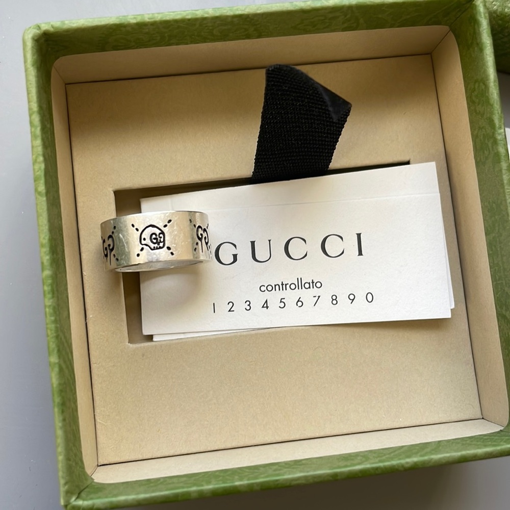 gucci ghost silver ring size IT 12 (fits like US 6)